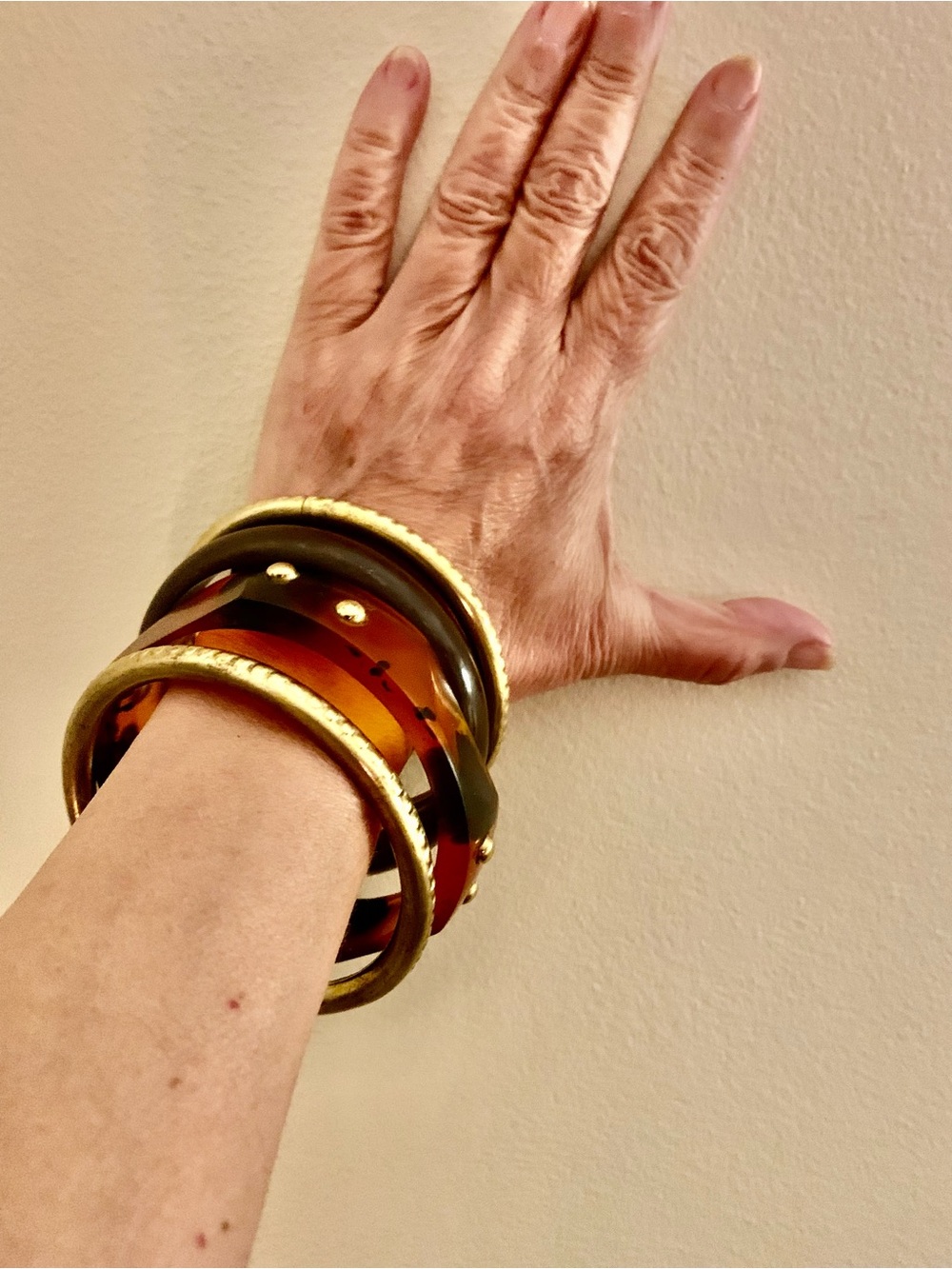 Stacked Gold and Tortoiseshell Bangle Set - Women Accessories